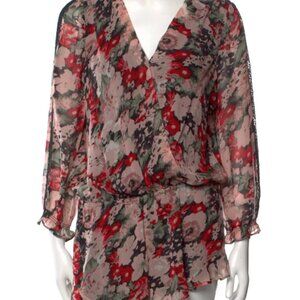 Joie Silk Pink Floral Print Romper